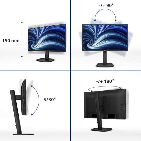 Philips 3000 series 24B2U3301/00 computer monitor 60,5 cm (23.8") 1920 x 1080 Pixels Full HD LCD Zwart - Afbeelding 3