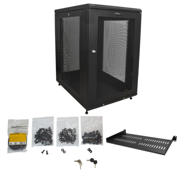 StarTech.com 4 Post 18U Netwerkkast, Vergrendelbare 19" Patchkast voor Computer / AV / IT / Data Apparatuur, Server Rack voor Bu - Afbeelding 7