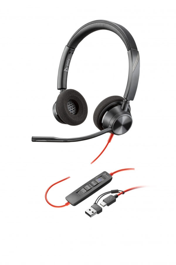 Poly Blackwire 3320 Stereo Microsoft Teams Certified USB-C Headset + USB-C/A adapter - Afbeelding 3