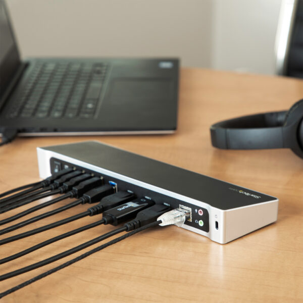 StarTech.com Triple Monitor USB 3.0 Docking Station met 2x 4K DisplayPort & HDMI - 5 Port USB-A Hub (1x Fast-Charge), 3.5mm Aud - Afbeelding 5