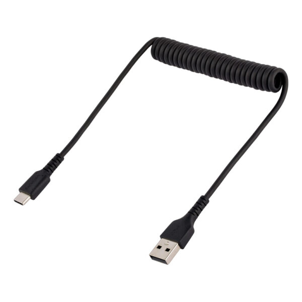 StarTech.com 50cm USB-A naar USB-C Laadkabel, Robuuste Fast Charge & Sync Spiraalkabel, 3A, USB 2.0, TPE Mantel en Aramidevezels - Afbeelding 2