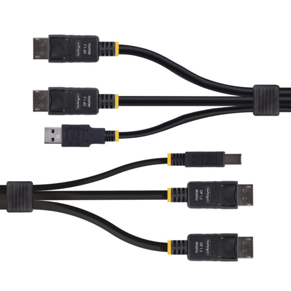 StarTech.com 1,8m Dual DisplayPort en USB 5Gbps KVM Kabel, 4K 60Hz, HDR10, DP 1.2 en USB Combo Kabel voor Dual Monitor KVM Switc - Afbeelding 4