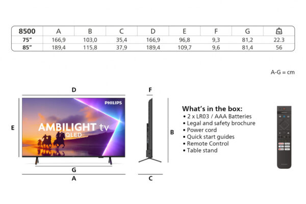 Philips 8500 series 85PUS850012 2,16 m (85") 4K Ultra HD Smart TV Wifi Zwart - Afbeelding 6