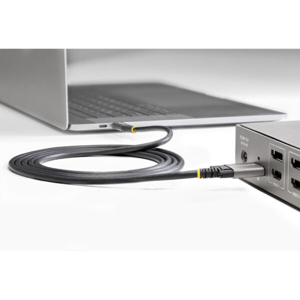 StarTech.com 1m USB-C Kabel, Vergrendelbaar met Zijschroef, USB 10Gbps, 100W (5A) Power Delivery, 8K 60Hz / 4K 144Hz DP Alt Mode - Afbeelding 7