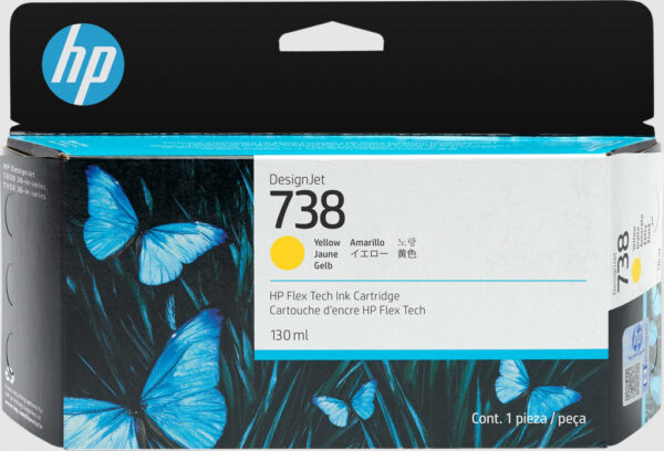HP 738 130 ml gele inktcartridge voor DesignJet