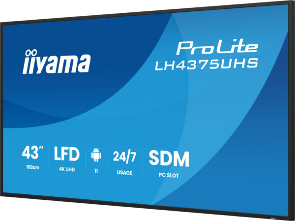 iiyama LH4375UHS-B2AG beeldkrant Digitale signage flatscreen 108 cm (42.5") LCD Wifi 500 cd/m² 4K Ultra HD Zwart Type processo - Afbeelding 6