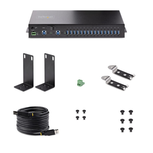 StarTech.com 16-Port Industrial USB 3.0 Hub, 5Gbps, Staal, DIN/Wand/Rack Monteerbaar, ESD Beveiliging, Terminal Block Voeding, - Afbeelding 10