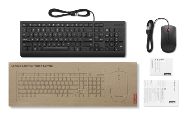 Lenovo 4X31R64400 toetsenbord Inclusief muis Universeel USB Amerikaans Engels Zwart - Afbeelding 4