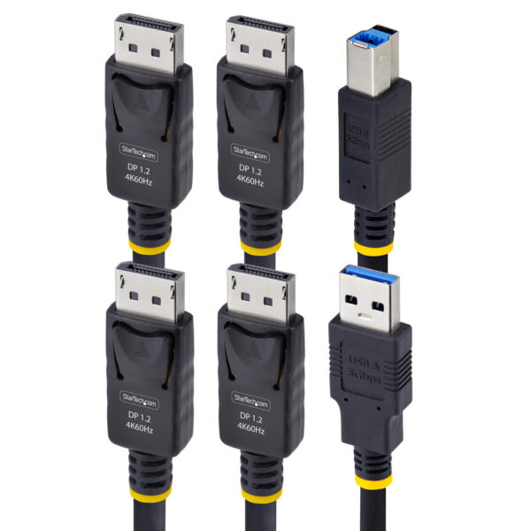 StarTech.com 1,8m Dual DisplayPort en USB 5Gbps KVM Kabel, 4K 60Hz, HDR10, DP 1.2 en USB Combo Kabel voor Dual Monitor KVM Switc - Afbeelding 3