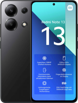 Xiaomi Redmi Note 13 16,9 cm (6.67") Hybride Dual SIM Android 13 4G USB Type-C 8 GB 256 GB 5000 mAh Zwart