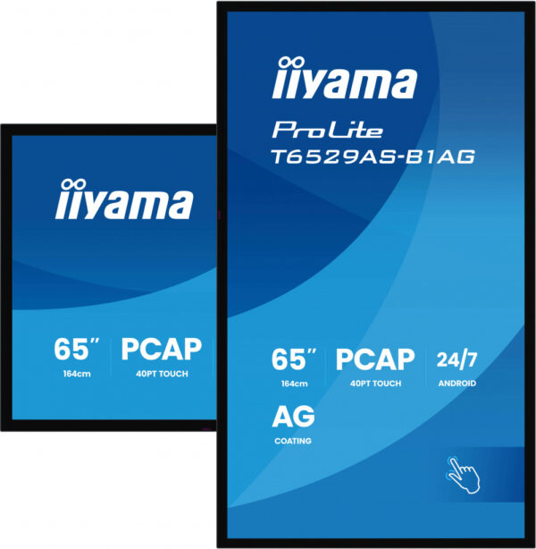 iiyama T6529AS-B1AG beeldkrant Interactief flatscreen 163,8 cm (64.5") LED Wifi 500 cd/m² 4K Ultra HD Zwart Touchscreen Type p - Afbeelding 5