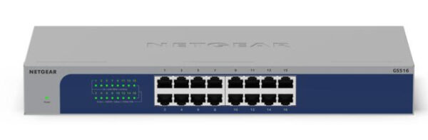 NETGEAR GS516-300EUS netwerk-switch Unmanaged Gigabit Ethernet (10/100/1000) Power over Ethernet (PoE) Grijs