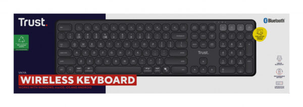 Trust Vaiya toetsenbord Universeel USB + RF Wireless + Bluetooth AZERTY Belgisch Zwart - Afbeelding 7
