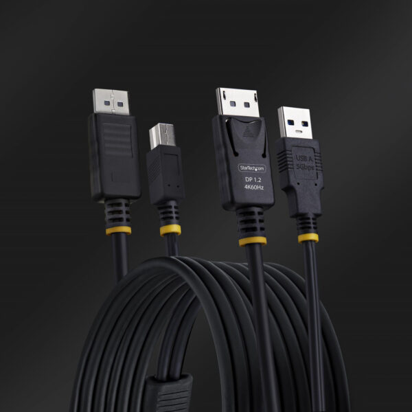 StarTech.com 1,8m DisplayPort en USB KVM Kabel, 5Gbps, 4K 60Hz, HDR10, DP 1.2 en USB Combo Kabel voor KVM Switches - Afbeelding 3