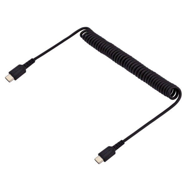 StarTech.com 1m USB-C Laadkabel, Robuuste Fast Charge & Sync Type C Spiraalkabel, 60W (3A) PD, USB 2.0, TPE Mantel en Aramidevez - Afbeelding 2