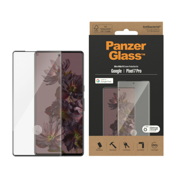 PanzerGlass ® Screen Protector Google Pixel 7 Pro | Ultra-Wide Fit Doorzichtige schermbeschermer 1 stuk(s) - Afbeelding 2