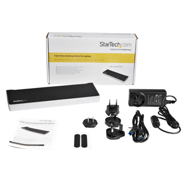 StarTech.com Triple Monitor USB 3.0 Docking Station met 2x 4K DisplayPort & HDMI - 5 Port USB-A Hub (1x Fast-Charge), 3.5mm Aud - Afbeelding 6