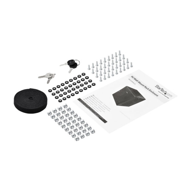 StarTech.com 4 Post 9U Wandmonteerbare Netwerkkast met 1U Schap, 19" Patchkast voor Data/AV/Electronica/Computer Apparatuur, Com - Afbeelding 7