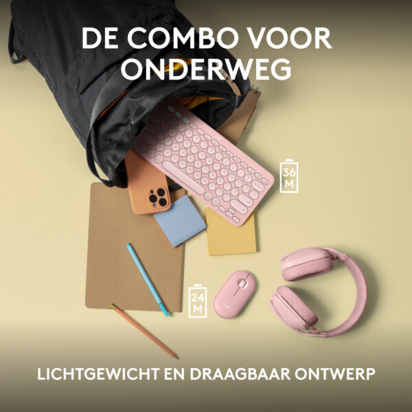 Logitech 920-012241 toetsenbord Inclusief muis Universeel RF-draadloos + Bluetooth QWERTY US International Roze - Afbeelding 9