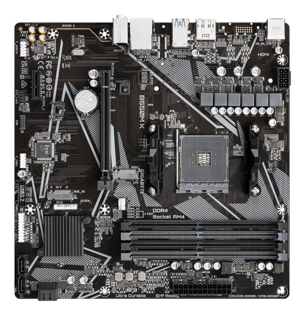 GIGABYTE B550M K moederbord AMD B550 Socket AM4 micro ATX - Afbeelding 5