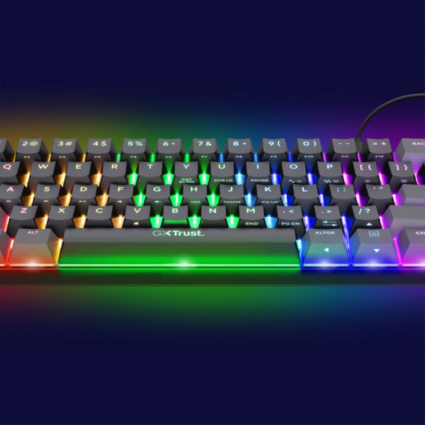 Trust GXT 867 Acira toetsenbord Gamen USB AZERTY Belgisch Zwart, Grijs - Afbeelding 10