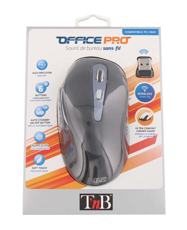 T'nB MWOFFICE muis Rechtshandig RF Draadloos Optisch 2400 DPI - Afbeelding 6