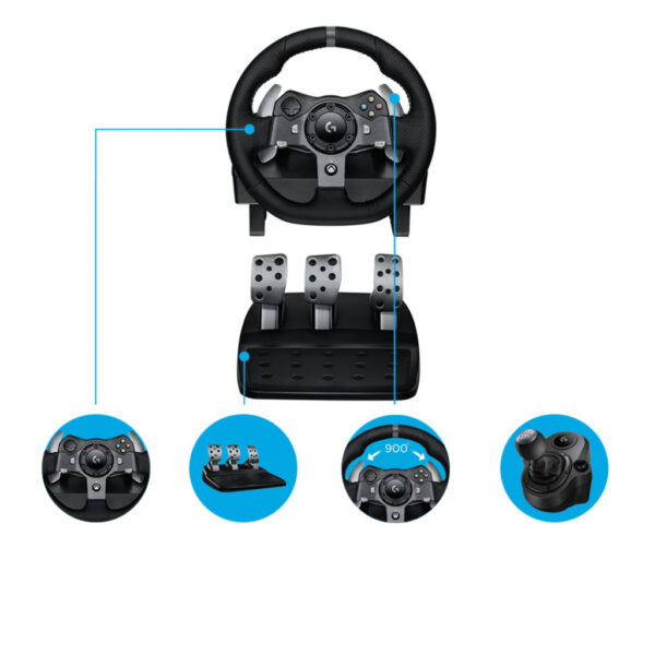 Logitech G G920 Driving Force Zwart USB 2.0 Stuurwiel + pedalen Analoog/digitaal PC, Xbox One, Xbox Series S, Xbox Series X - Afbeelding 5