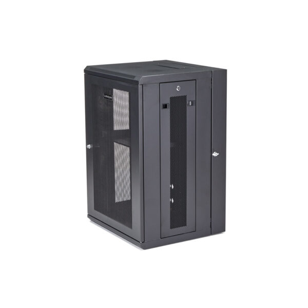 StarTech.com 4 Post 18U Wandmonteerbare Netwerkkast met 1U Schap, 19" Scharnierende Patchkast voor Data/AV/Electronica/Computer - Afbeelding 4