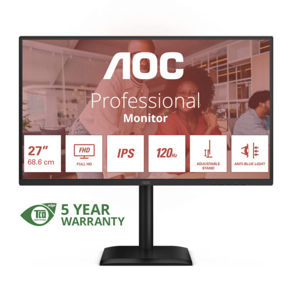 AOC 27E4U computer monitor 68,6 cm (27") 1920 x 1080 Pixels Full HD LED Zwart