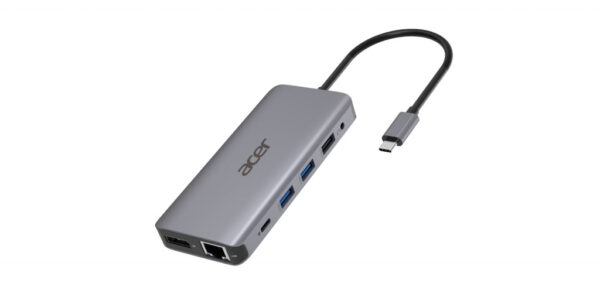Acer 12-in-1 Type-C Dongle Bedraad USB 3.2 Gen 1 (3.1 Gen 1) Type-C Zilver