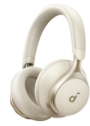 Soundcore Space One Headset Bedraad en draadloos Hoofdband Oproepen/muziek Bluetooth Crème