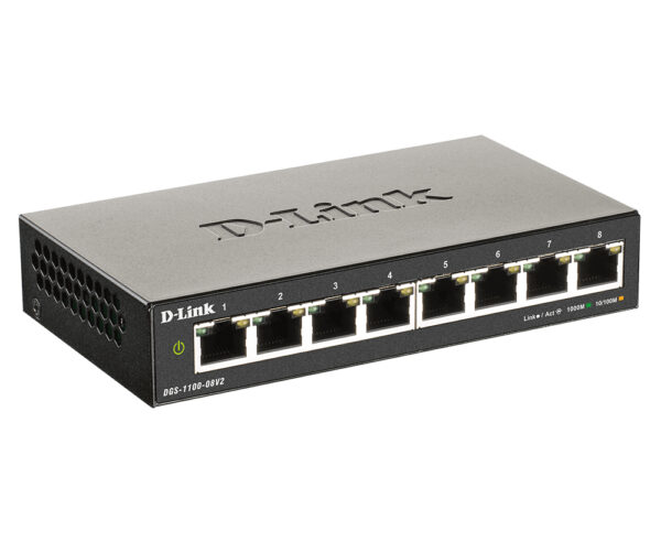 D-Link DGS-1100-08V2 Managed L2 Gigabit Ethernet (10/100/1000) Zwart - Afbeelding 3