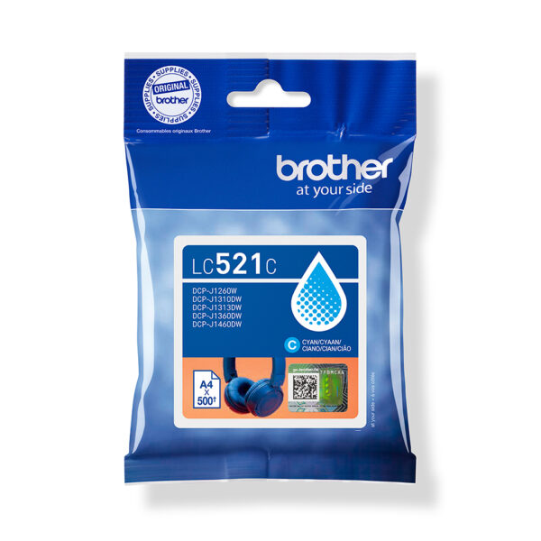 Brother LC521C inktcartridge 1 stuk(s) Origineel Cyaan - Afbeelding 3
