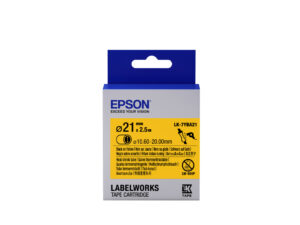 Epson Label Cartridge Heat Shrink Tube (HST) LK-7YBA21 Black/Yellow D21mm (2.5m)
