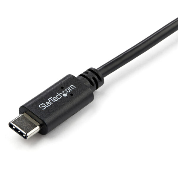 StarTech.com 1m USB-C Laadkabel, Haakse Charge & Sync Type C Laptop Laadkabel, 60W (3A) PD, USB 2.0 - Zwarte USB-C Oplaadkabel - Afbeelding 2