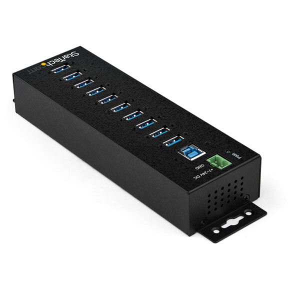 StarTech.com 10-Port USB 3.0 Hub met Power Adapter - Metalen Industriële USB-A Hub met ESD & 350W Overspanningsbeveiliging - D - Afbeelding 2
