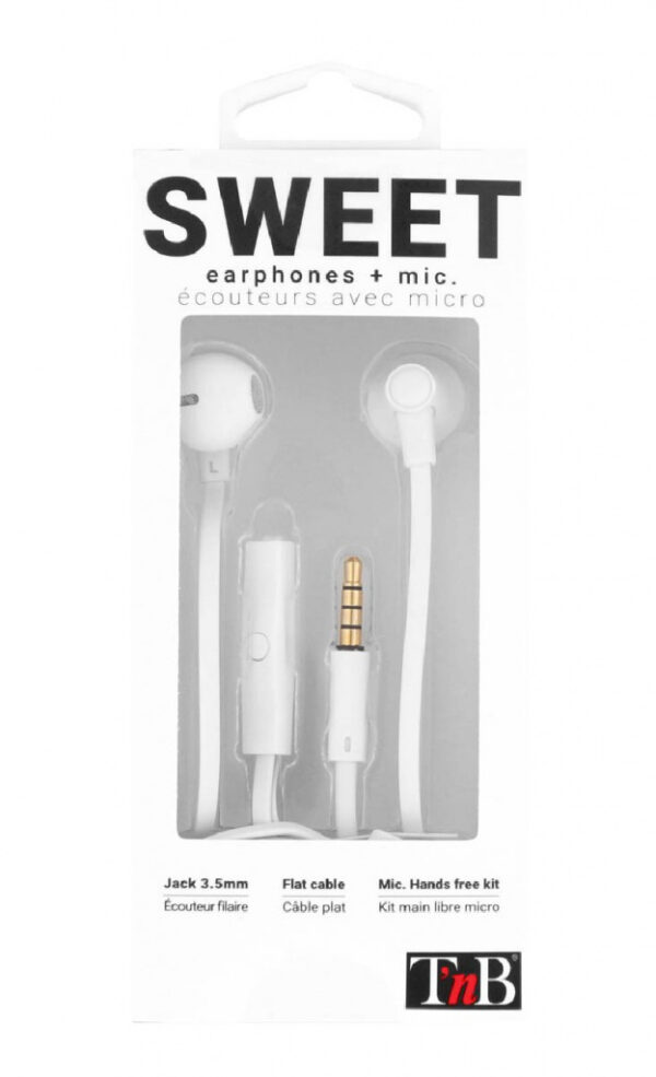 T'nB SWEET Headset Bedraad In-ear Oproepen/muziek Wit - Afbeelding 3
