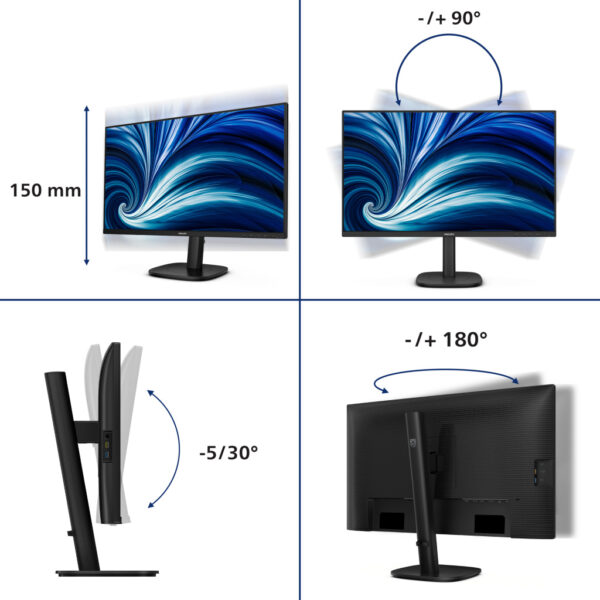 Philips 3000 series 27B2U3601/00 computer monitor 68,6 cm (27") 2560 x 1440 Pixels Quad HD LCD Zwart - Afbeelding 10