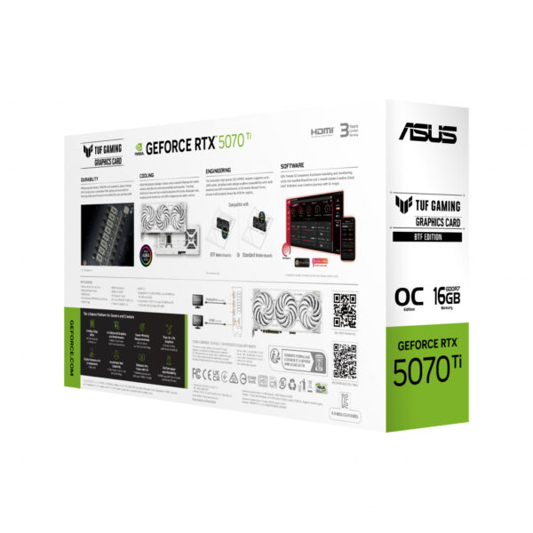 ASUS TUF-RTX5070TI-O16G-BTF-WHITE NVIDIA GeForce RTX 5070 Ti 16 GB GDDR7 - Afbeelding 3