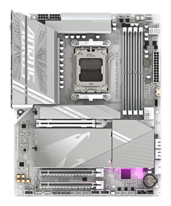 GIGABYTE X870 AORUS ELITE WIFI7 ICE AMD X870 Socket AM5 ATX - Afbeelding 2