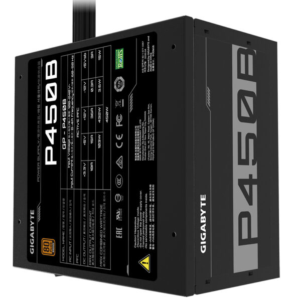 GIGABYTE P450B power supply unit 450 W 20+4 pin ATX ATX Zwart - Afbeelding 2
