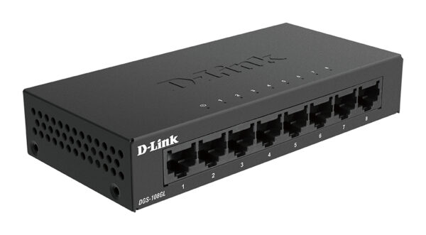 D-Link DGS-108GL Unmanaged Gigabit Ethernet (10/100/1000) Zwart - Afbeelding 2
