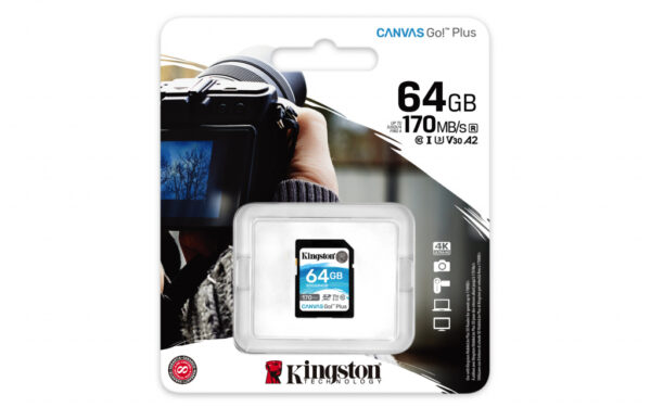 Kingston Technology Canvas Go! Plus 64GB SDXC Canvas Go Plus 170R C10 UHS-I U3 V30 - Afbeelding 3