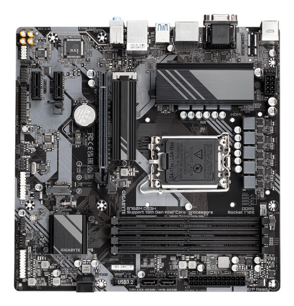 GIGABYTE B760M DS3H moederbord Intel B760 Express LGA 1700 micro ATX - Afbeelding 4