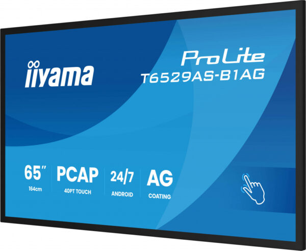 iiyama T6529AS-B1AG beeldkrant Interactief flatscreen 163,8 cm (64.5") LED Wifi 500 cd/m² 4K Ultra HD Zwart Touchscreen Type p - Afbeelding 8