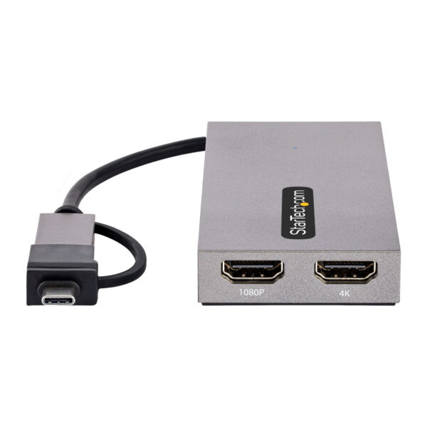 StarTech.com USB naar HDMI Adapter, USB 3.0 naar Dual HDMI Converter, USB A/C naar 2x HDMI Schermen (1x 4K30Hz, 1x 1080p), Geïnt - Afbeelding 3