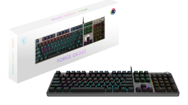 MSI FORGE GK310 toetsenbord Gamen USB QWERTY US International Zwart - Afbeelding 4