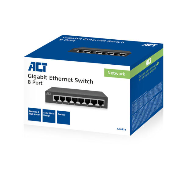 ACT 8-Poorts Gigabit Ethernet Switch - Afbeelding 2