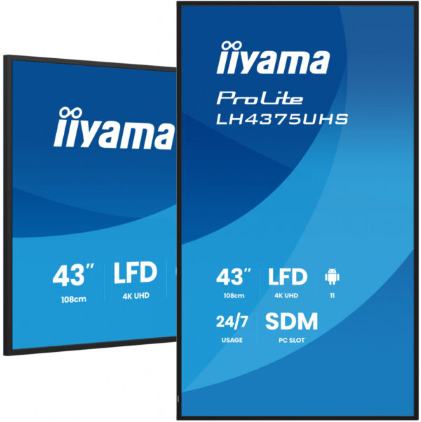 iiyama LH4375UHS-B2AG beeldkrant Digitale signage flatscreen 108 cm (42.5") LCD Wifi 500 cd/m² 4K Ultra HD Zwart Type processo - Afbeelding 5