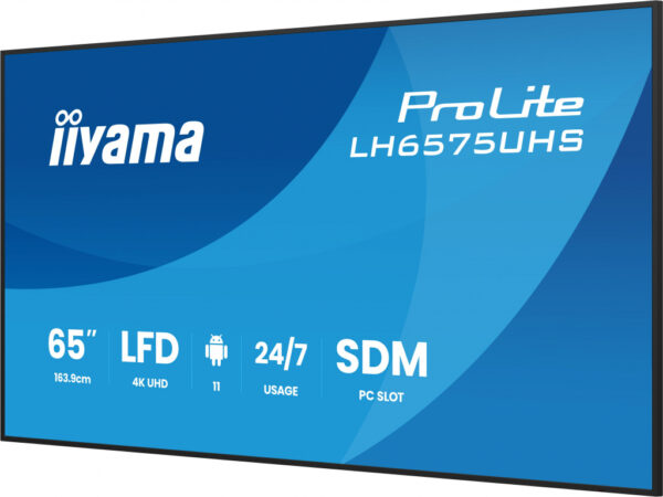 iiyama LH6575UHS-B2AG beeldkrant Digitale signage flatscreen 163,8 cm (64.5") LCD Wifi 500 cd/m² 4K Ultra HD Zwart Type processo - Afbeelding 6